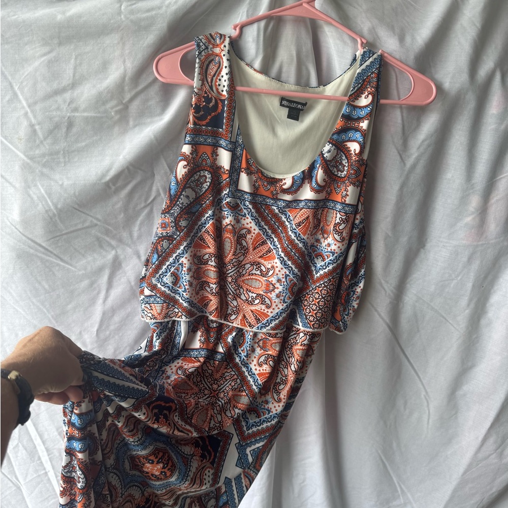 Paisley Sleeveless Dress Nina Leonard
